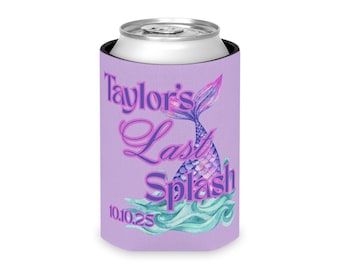 Mermaid Bachelorette Can Cooler: Custom Last Splash Party Favor