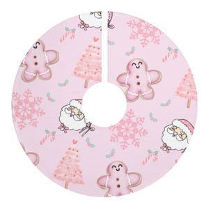 Whimsical Pink Christmas Tree Skirt: Girly Pinkmas Holiday Decor