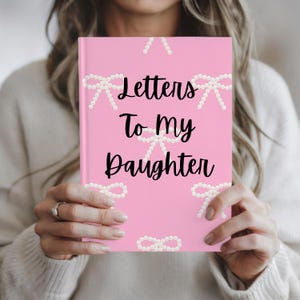 Diario de tapa dura "Cartas a mi hija", libreta rosa y perla, libro de recuerdos para niñas, regalo de recuerdo, elegante libreta para niña.