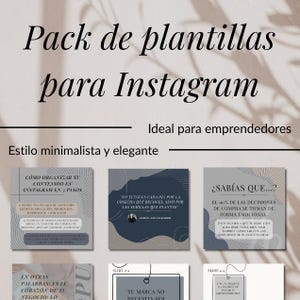 Plantillas Instagram para Emprendedoras | Pack Canva Editable +80 Posts + Historias + Portadas | Estilo minimalista elegante