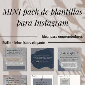 Plantillas Instagram para Emprendedoras | MINI Pack Canva Editable 40 Posts + Historias + Portadas | Estilo minimalista elegante