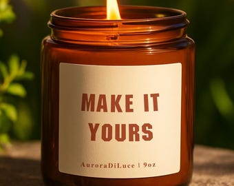 Custom Soy Candle | Personalized Jar | Private Logo Design | Custom Text Gift (9oz)