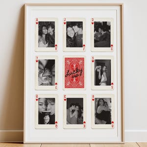 Impresión personalizada de naipes, foto de pareja para pared, regalo de aniversario (descarga digital)