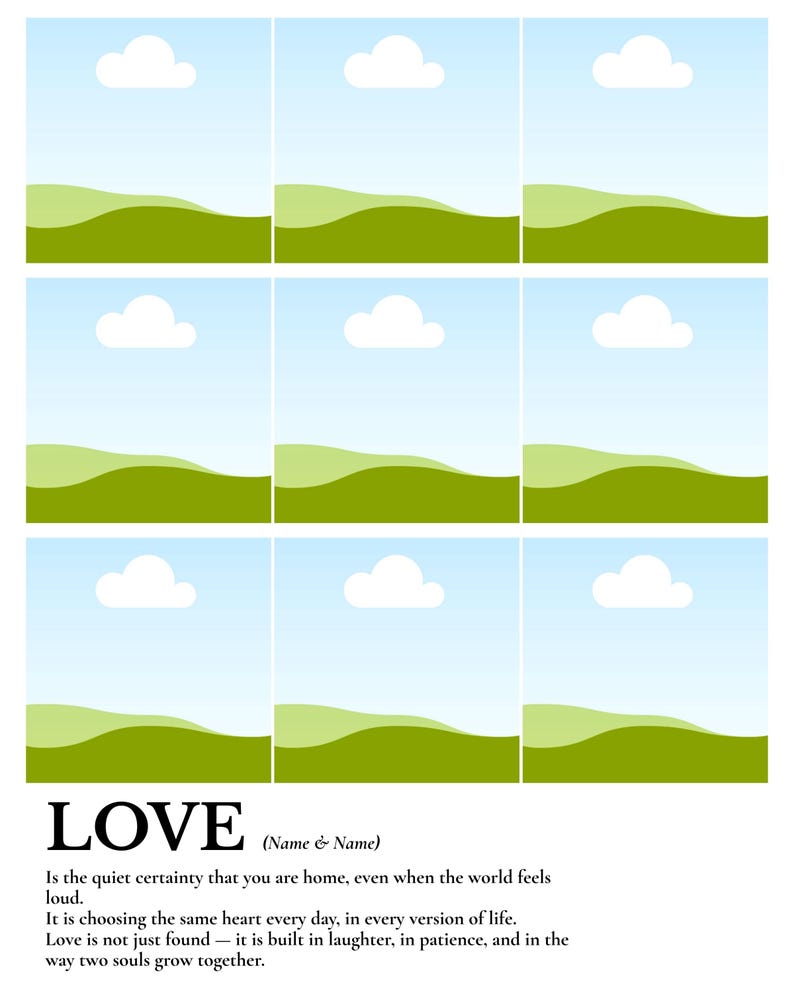 Collage photo personnalisé définition de l'amour pour couple | Cadeau d'anniversaire romantique (téléchargement numérique de modèle de toile) image 8