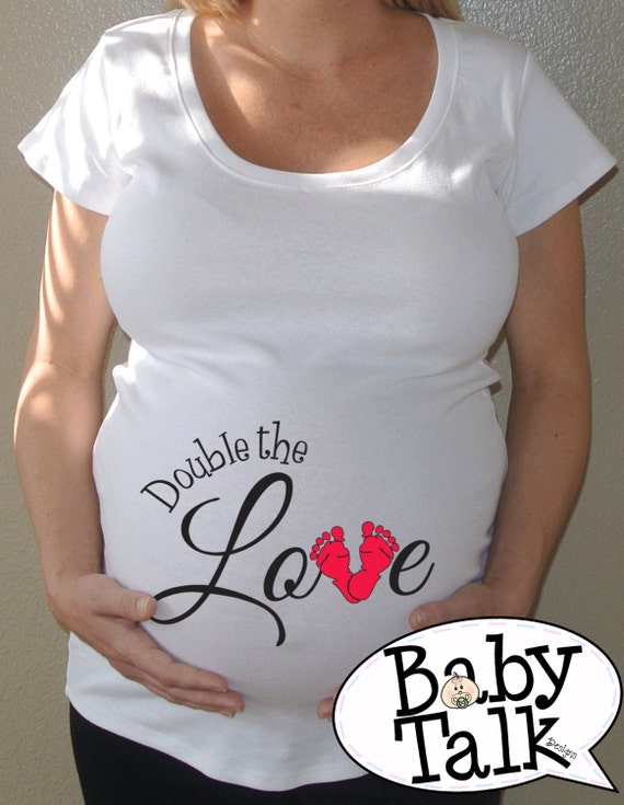 Twins double the Love Valentine's Day Maternity shirt with | Etsy