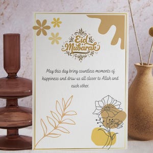 Cartão minimalista de Eid Mubarak, Cartão de Eid para impressão, Eid al Adha, Eid al Fitr, Presente de Eid, Cartão de felicitações de Eid, Cartão de felicitações islâmico, Presente islâmico
