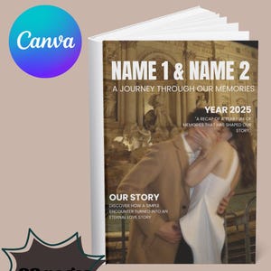 Personalized Couples Magazine Template, Canva Editable Magazine, Anniversary & Relationship Gift, Engagement Gift, Boyfriend Girlfriend Gift
