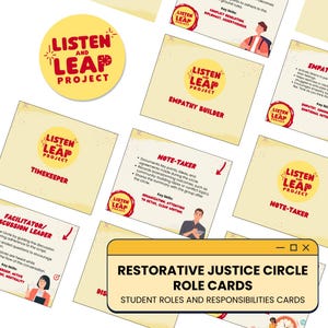 Restorative Justice Circle Role Cards - Student Roles and Responsibilities Cards | SEL & Classroom Tool |  Printable Student Role Cards
