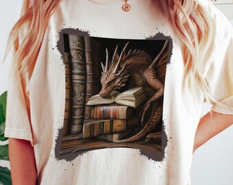 Dragon graphic grunge t-shirt, Mythical Creatures fantasy tee, Mythical book lover shirt, Mythology inspired apparel, Mystic dragon lover