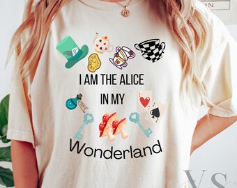 Alice in Wonderland Inspired Shirt, Comfort Colors™ Graphic Tee, Whimsical Fantasy T Shirt, Bookish Cottagecore Top, Literary Gift