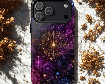Gothic Cosmic Mystical Tough Case Compatible with iPhone 17, other iPhone Models, Galaxy and Google Pixel, Halloween Phone Case Gift for Her
