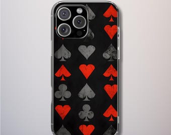 Funda resistente para teléfono de Alicia en el País de las Maravillas, diseño de cartas de fantasía oscura, compatible con iPhone, Galaxy y Google.