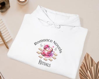 Sudadera con capucha "Rituales de novelas románticas", acogedora para amantes de los libros, regalo perfecto para lectores, amantes de la literatura y los libros.