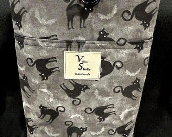 Funda de libro con diseño de gato negro, accesorio de lectura gótico, regalo de Halloween, funda acolchada grande con bolsillo, Biblioteca de la Hora de las Brujas, edición limitada