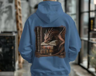 Comfort Colors® - Dragon grunge aesthetic hoodie, Mythical Creatures streetwear Cozy Unisex Sweatshirt, Gift for Mystic dragon book lover