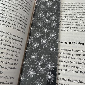 Gothic Spiderweb Bookmark, Laminated with Tassel, Halloween Bookmark, Large 8x2, Single‑Sided, Limited Edition Handmade
