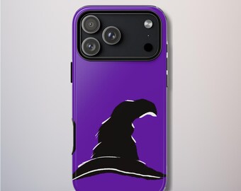 Witch Hat Design - Purple Tough Case - Compatible with iPhone 17, 16, Galaxy, Google Pixel - Halloween Witch Cover
