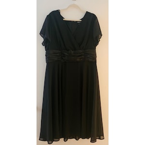 formal dresses for womens size 18 Plus-Size Long Black Beaded Prom Dress with Cut-Outs Black / 18 main image 1