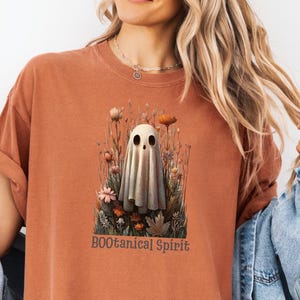 BOOtanical Spirit shirt, ghost halloween tee, cottagecore ghost shirt, floral ghost shirt, comfort colors halloween shirt, fall spooky tee
