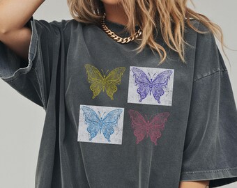 Boho Butterfly Comfort Colors Tee: Hippie Festival Shirt