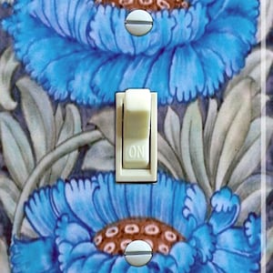 Art Nouveau William de Morgan Faux Tile Single/Double/Triple Switch Plates