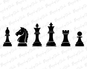 Chess Pieces Svg. Vector Cut file for Cricut, king, Queen, wazir, Png Eps Dxf, Decal, Sticker, Vinyl, Pin