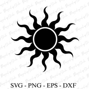 Sun SVG Laser Cut File,  Rapunzel Download Digital File - svg, dxf, pdf, and png, Tangled Corona Sun