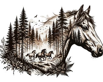 Horse Scene Svg, Horse Running Svg, Barn Animal Svg, Farm Animal Svg, Horse Stencil, Mustang Horse Svg, Horse Cutfile, Horse Clipart