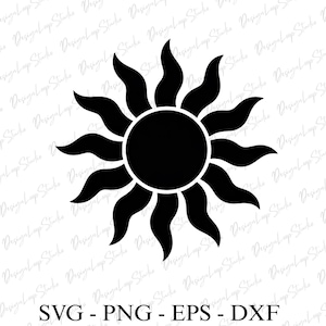 Sun SVG Laser Cut File,  Rapunzel Download Digital File - svg, dxf, pdf, and png, Tangled Corona Sun