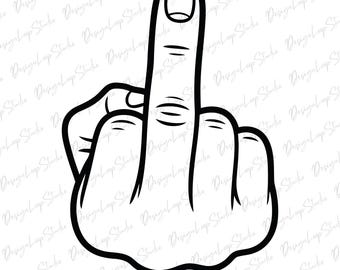 Middle Finger, Rude Sign, Digital Download, Cricut designs, SVG Vector Cut File and PNG Transparent Background