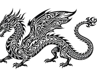 Welsh Dragon Svg, Welsh Dragon Svg Cricut and Silhouette Compatible, Welsh Dragon Clipart DIY