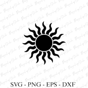 Sun SVG Laser Cut File,  Rapunzel Download Digital File - svg, dxf, pdf, and png, Tangled Corona Sun
