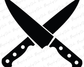 Chef Knife Svg,  Vector Cut file Cricut, Silhouette, Png Dxf, Decal, Kitchen Knife Svg, Cutting Knife Svg, Utencil