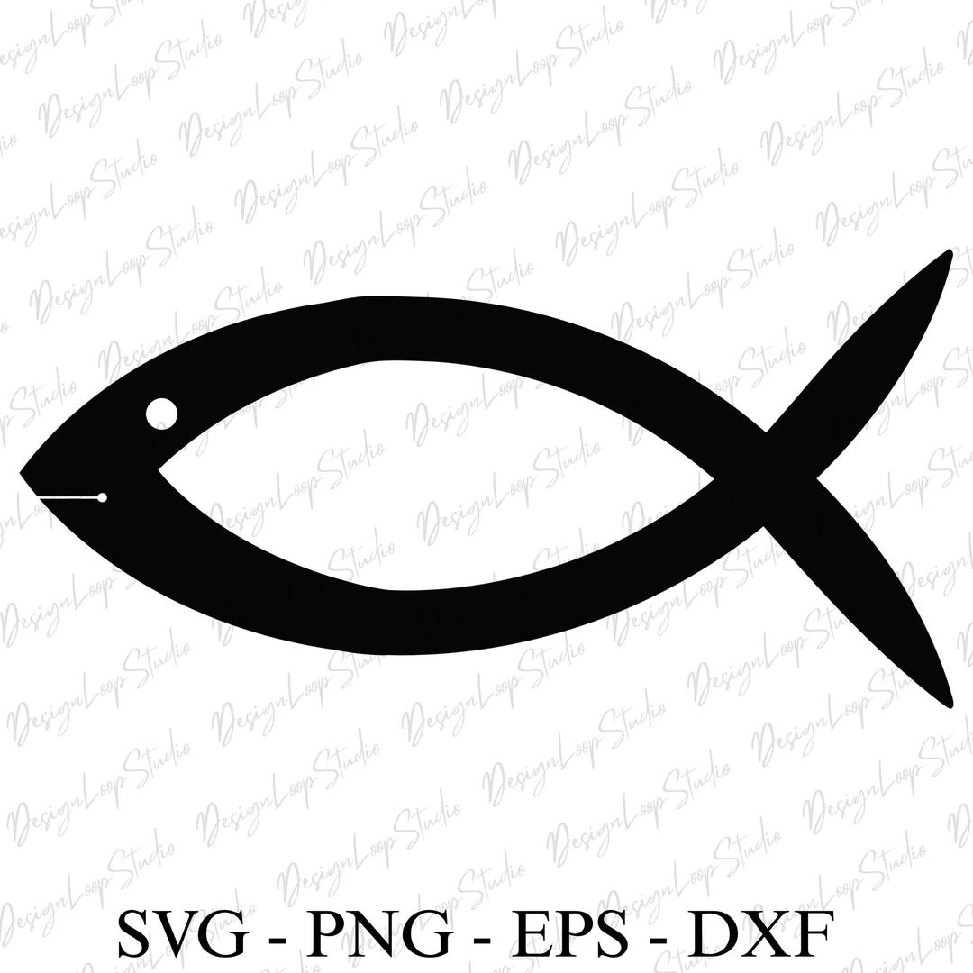 Christian Fish SVG, Jesus Fish Svg, Pdf Eps Png Dxf, God Fish Svg ...