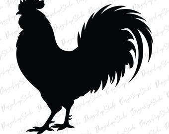 Svg de coq. Fichier vectoriel pour Cricut, le grand coq noir, Pdf Png Eps Dxf, sticker, autocollant, vinyle, épingle
