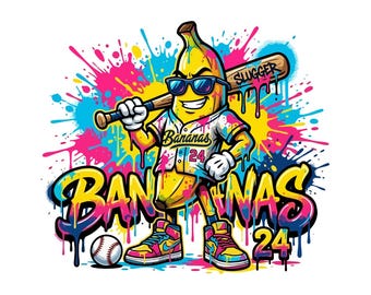 Savannah Banana Svg, Bananas Baseball Svg, Baseball Lover Graphic, Funny Banana Baseball Shirt Design, School Mascot Clipart