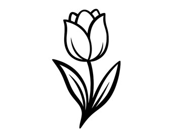 Tulip In Profile Svg, Tulip Svg, Tulip Laser File, Cut Ready Digital Design For Cricut Silhouette, Sublimation Designs, Instant Download