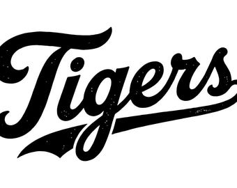 Svg de tigres, mascotte d'école de tigres Cricut, sublimation de chemise universitaire arquée de tigres à la mode, fichier de coupe d'esprit d'équipe de tigres