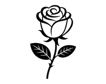 Elegant Rose Swirl Svg, Single Rose Svg, Rose Svg, Cut Ready Digital Design For Cricut Silhouette