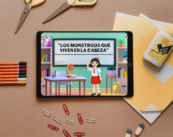 CBT children's story in Spanish with video, flashcards and activity: Monsters of Thought