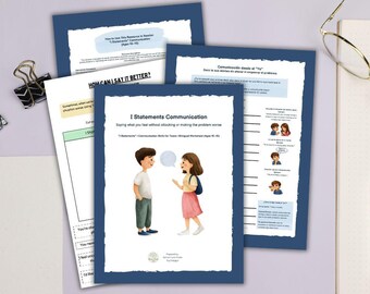 I Statements Communication Skills for Teens | Bilingual Worksheet + Interactive Activity (Ages 10–15)