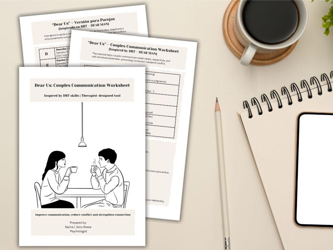 Dear Us Couples Therapy Worksheet | Communication Skills Tool | DBT ...