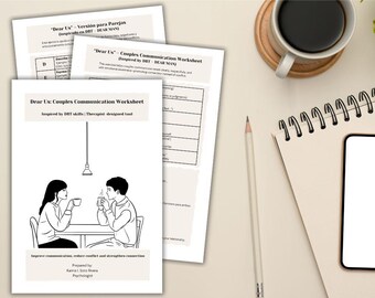 Dear Us Couples Therapy Worksheet | Communication Skills Tool | DBT Inspired Relationship Exercise | Therapist Resource PDF
