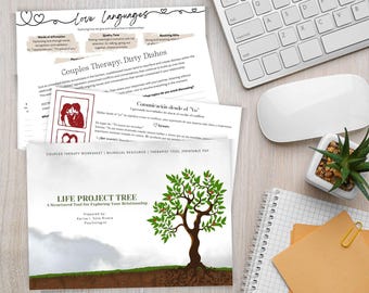 Life Project Tree for Couples | Couples Therapy Worksheet | Relationship Reflection Tool | CBT & Systemic Therapy Resource | Printable PDF