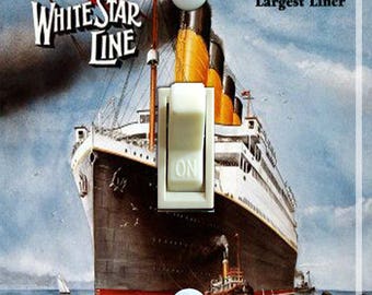 Titanic Vintage Travel Poster, Decorative Switch Plate Cover, Wall Plate, Single, Home Decor