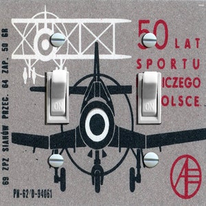 Polish Airplane Matchbook Cover, Switch Plate Cover, Wall Plate, Double/Triple, Home Decor