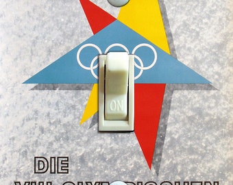 1960 Squaw Valley CA Olympics Vintage German Poster, Switch Plate Cover, Wall Plate, Single, Home Decor
