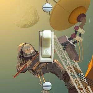 MARS Technicians Wanted NASA Recruitment Retro Poster, Switch Plate Cover, Wall Plate, Single, Home Decor