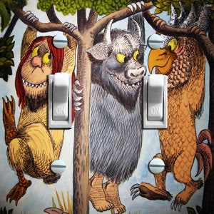 Wo die wilden Dinger Illustration, Schalter Plattenabdeckung, Wandplatte, Doppel / Dreifach, Wohnkultur sind