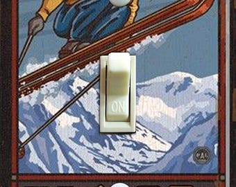 Vail Colorado Vintage Ski Poster, Decorative Switch Plate Cover, Wall Plate, Single,Double, Home Decor